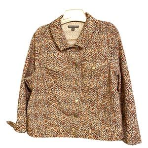 Jessica London Women’s Denim Jacket Burnt Red Speckle Plus Size 20W